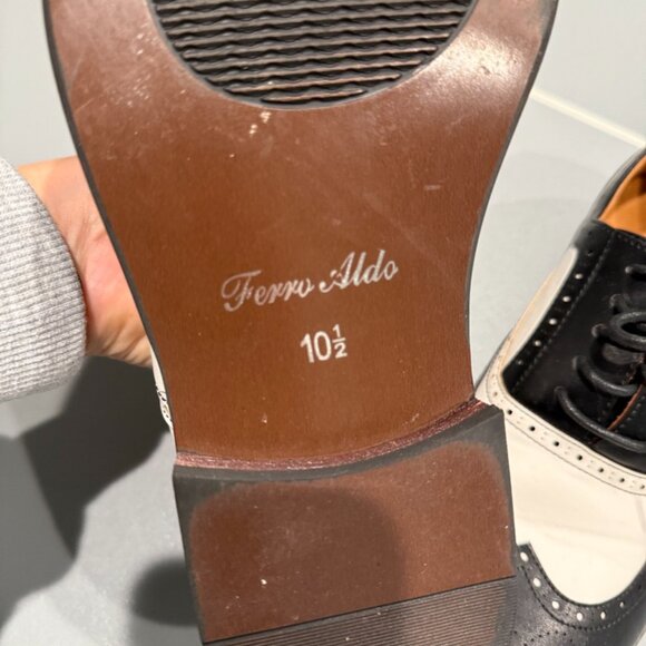 Ferro Aldo Men's Wingtip Oxford Dress Shoes | Classic Brogue & Two-Tone - Picture 7 of 7